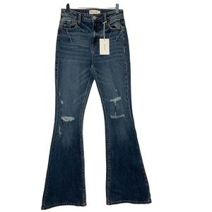 NWT Cello Distress Flare Hem High Rise Jeans Size 1